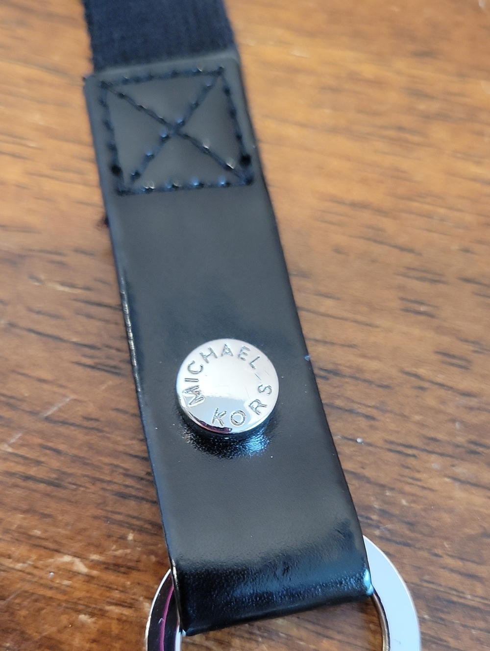 Michael Kors Silver Chain & Black Fabric Belt 38" Long Approximately - Picture 2 of 10